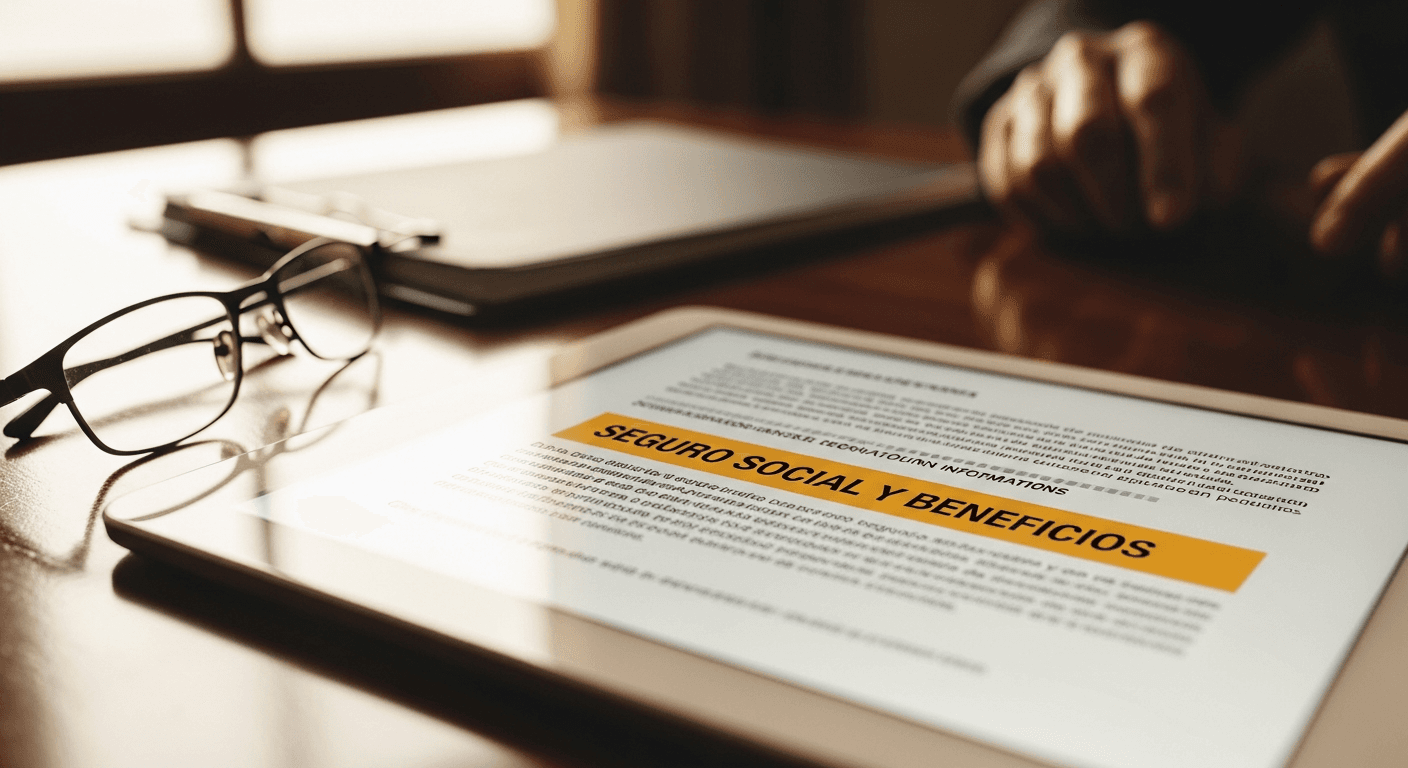 Documentos de Seguro Social y formularios de disability spread en un escritorio