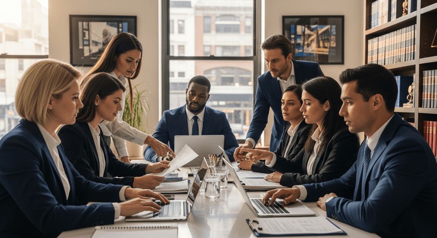 Tenant speaking with a lawyer about rental rights and eviction defense