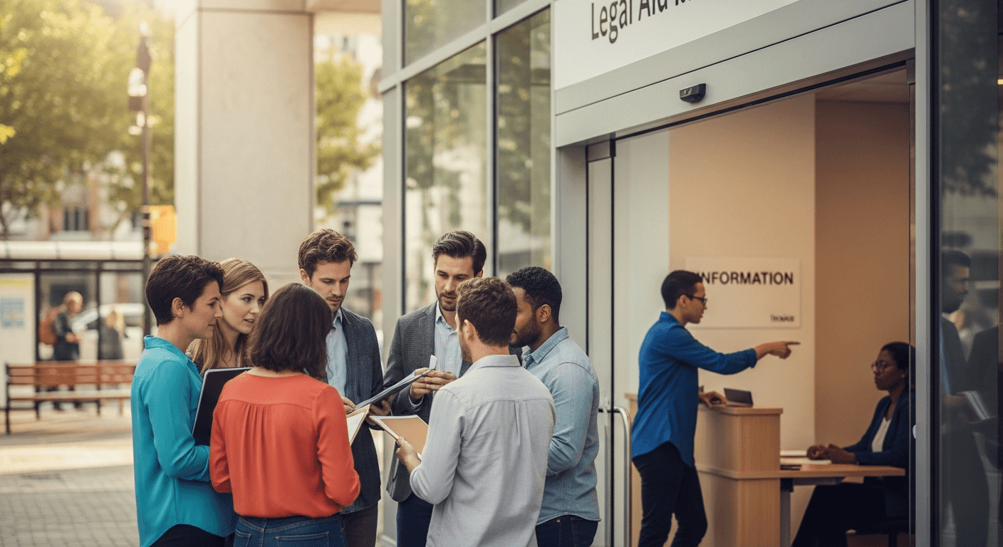 Abogado ayudando gratuitamente a inquilinos en una consulta legal