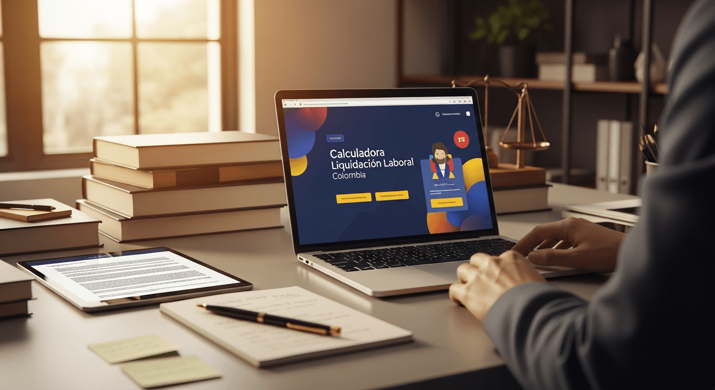 Cálculo de liquidación laboral Colombia con valores 2026