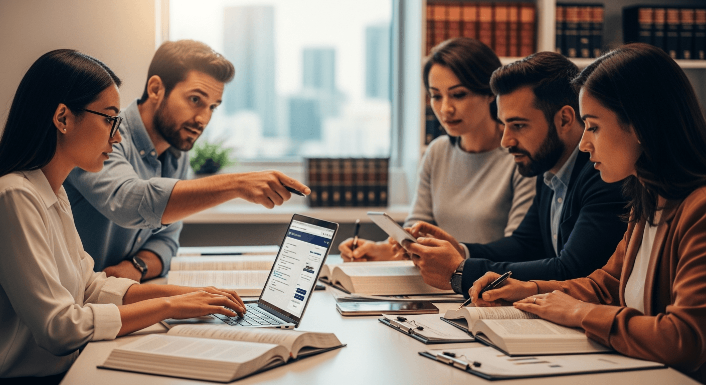 Pantalla de resultados de búsqueda mostrando detalles de caso judicial en Miami con fechas y estado