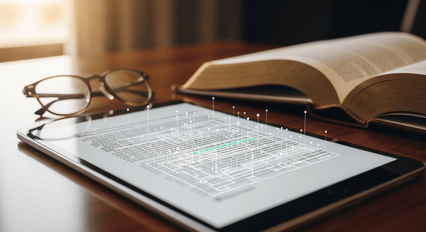 Interface de herramientas de IA para investigación jurisprudencial en curso para abogados