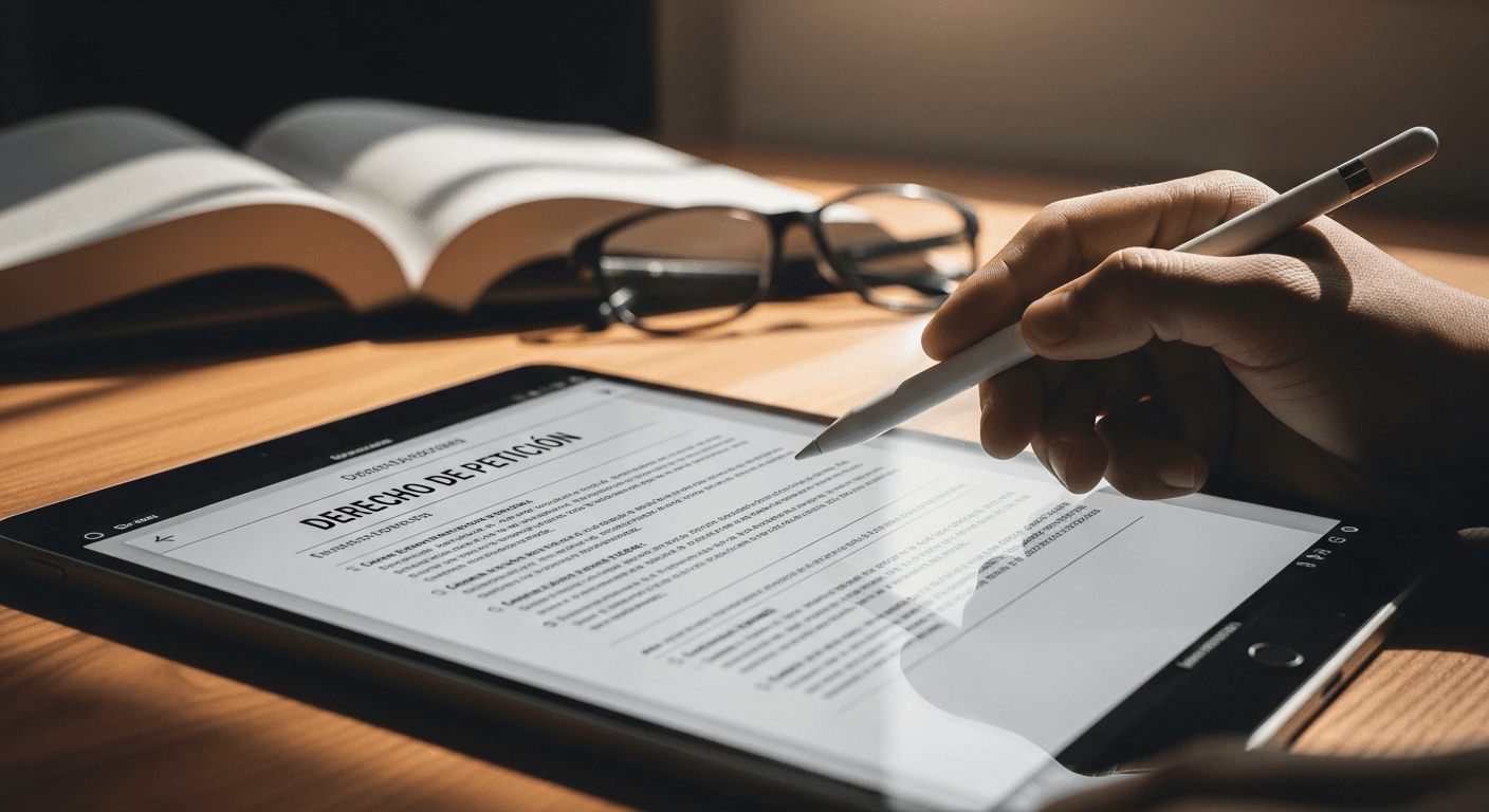 Plantilla de derecho de petición para solicitar documentos oficiales