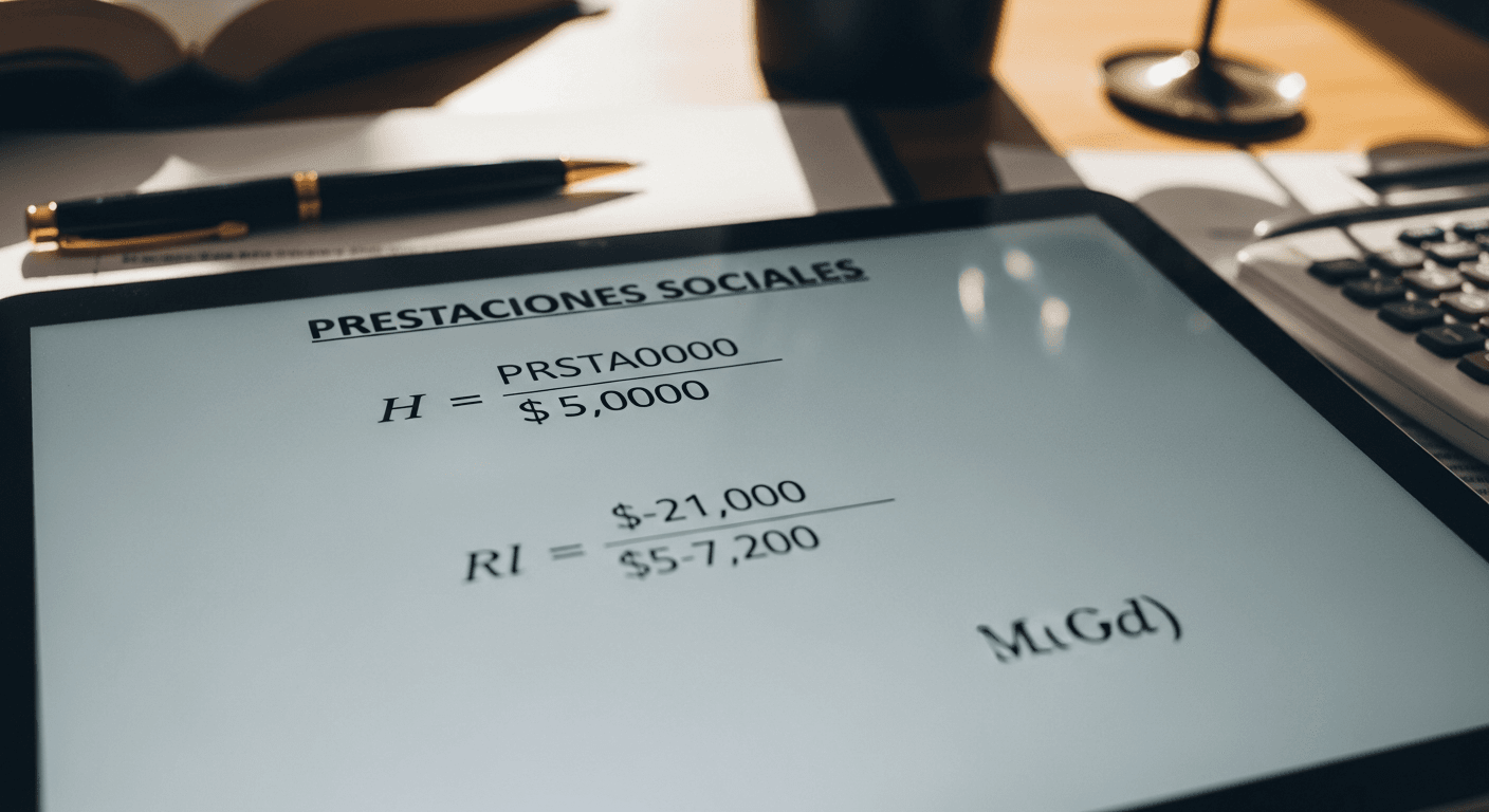 Calculadora de cesantías y prima de servicios con fórmulas paso a paso