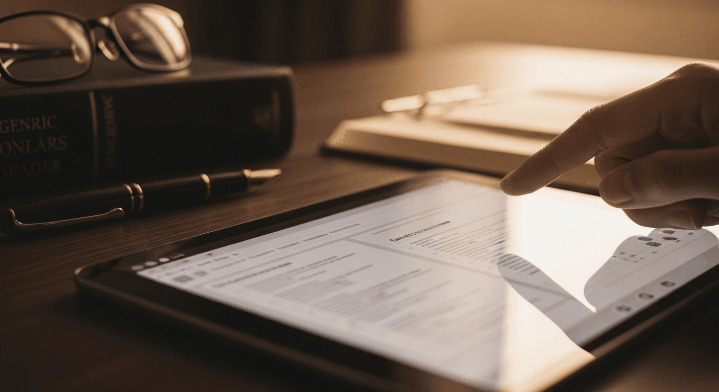 Abogado utilizando herramientas digitales de inteligencia artificial en su práctica legal