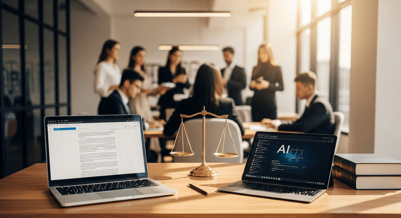 Abogado utilizando herramientas de IA gratis en Colombia para investigación legal