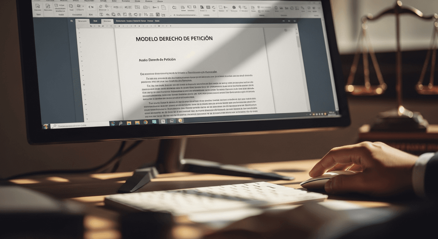 Estructura completa del modelo derecho de petición word con todos los elementos legales
