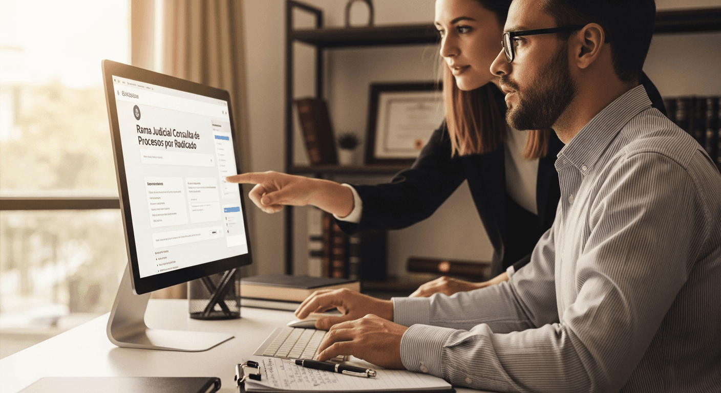 Pantalla de resultados mostrando detalles del proceso judicial consultado